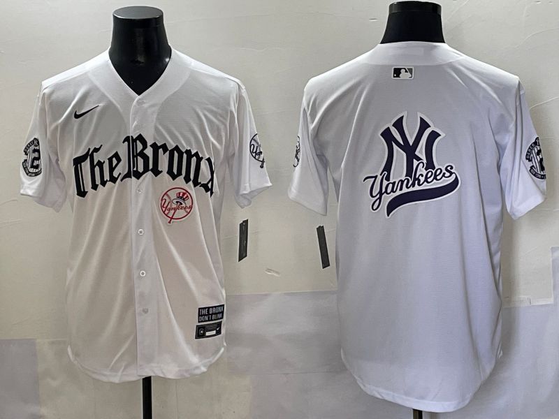 Men 2025 New York Yankees Blank White Five generations Joint Name Nike MLB Jersey style 14